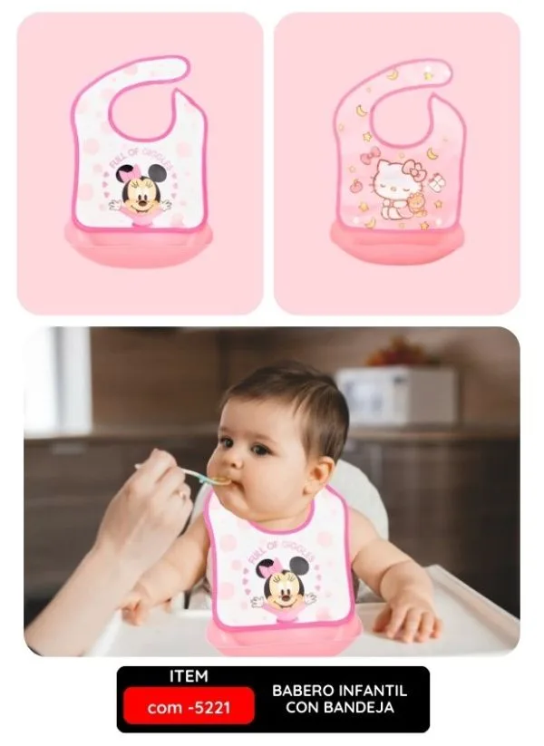 Babero Infantil con Bandeja, Antiderrame y Fácil de Limpiar