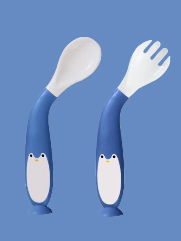 Cubierto Ergonómico Infantil de Silicona Pingüino - Colores Surtidos - Imagen 2