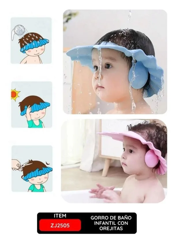 Gorro de Baño Infantil con Orejitas