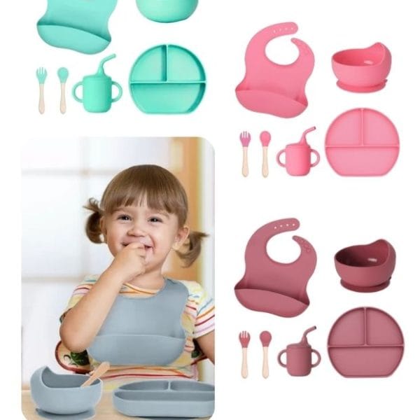 Kit de Alimentación Infantil con Cubiertos de Madera, 6 Piezas
