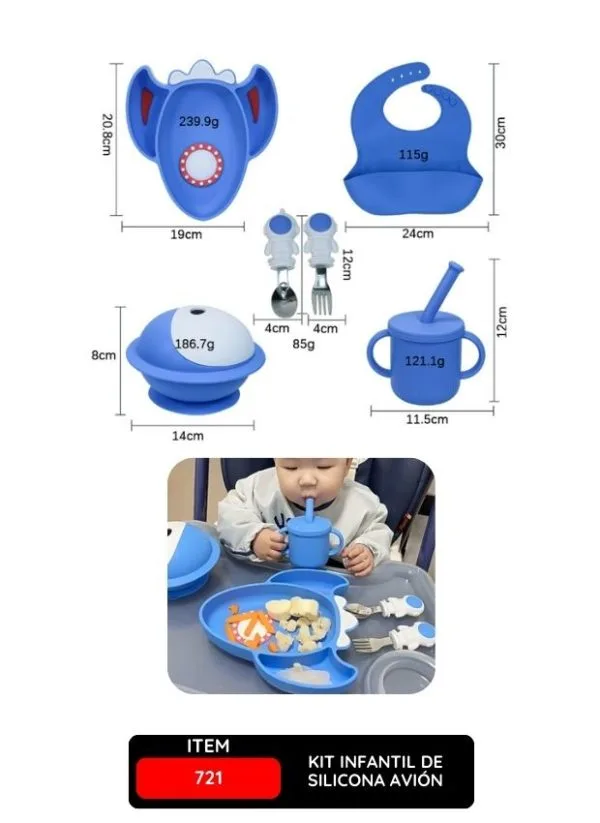 Kit Infantil de Silicona Avión