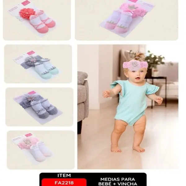 Medias para Bebé + Vincha, Colores Surtidos