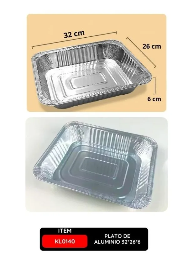 PLATO DE ALUMINIO 32*26*6