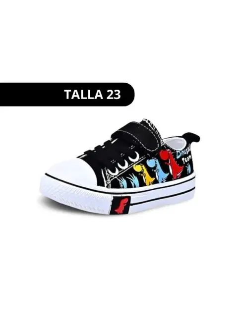 Zapatillas Infantiles con Diseño de Dinosaurio Negro - Imagen 2