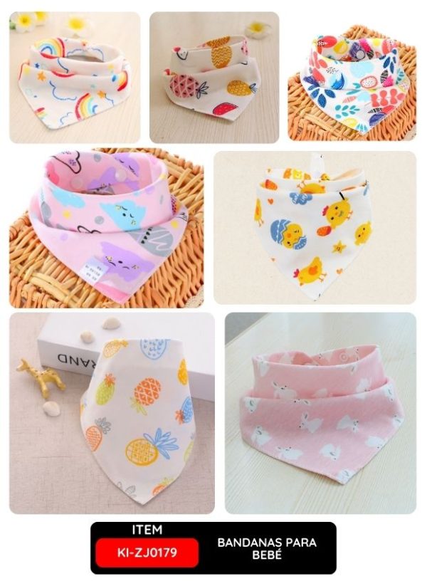 Bandanas para Bebé – Diseños y Colores Surtidos