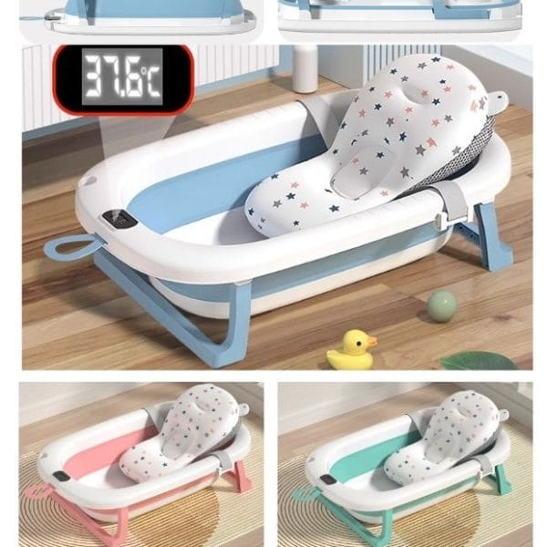 bañera plegable con termometro + cojin modelo clasico
