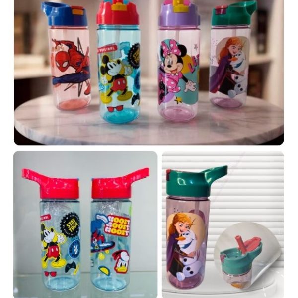 Botella Infantil Switch con Diseños de Spiderman, Mickey, Frozen y Minnie