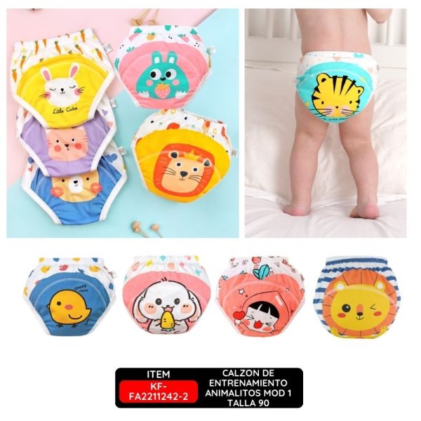 Calzon de entrenamiento animalitos mod 1 talla 90