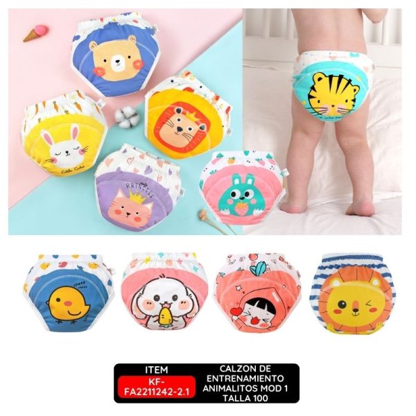 Calzon de entrenamiento animalitos mod 1 talla 100