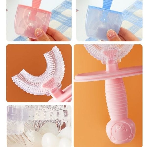 Cepillo de Dientes Infantil 360° con Vaso – Para 6-12 Años, Colores Variados
