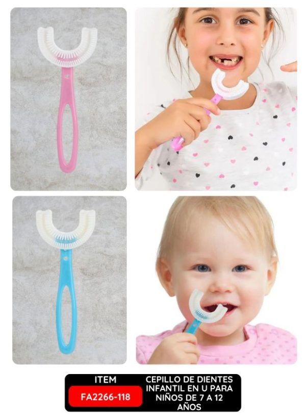 Cepillo de Dientes Infantil en U para Niños de 7 a 12 Años