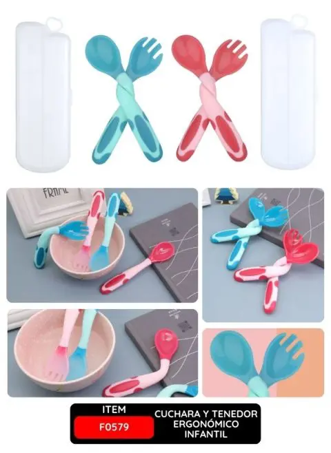 Cuchara y Tenedor Ergonómico Infantil