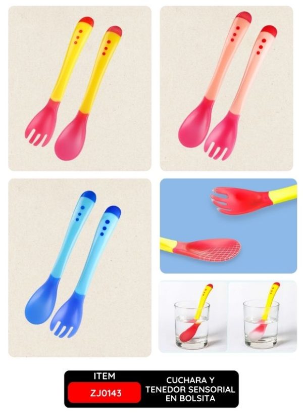Cuchara y Tenedor Sensorial para Bebé en Bolsita – Estimulación Sensorial