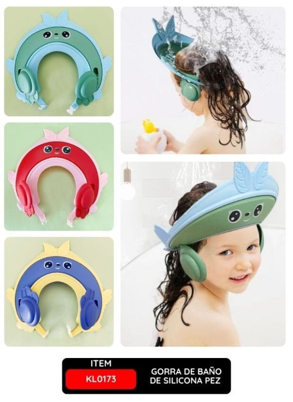 GORRO DE BAÑO DE SILICONA PEZ