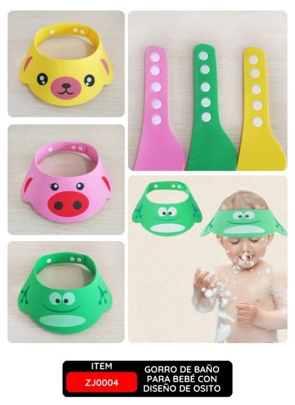 Gorro de Baño para Bebé con Diseño de Osito, Suave y Cómodo