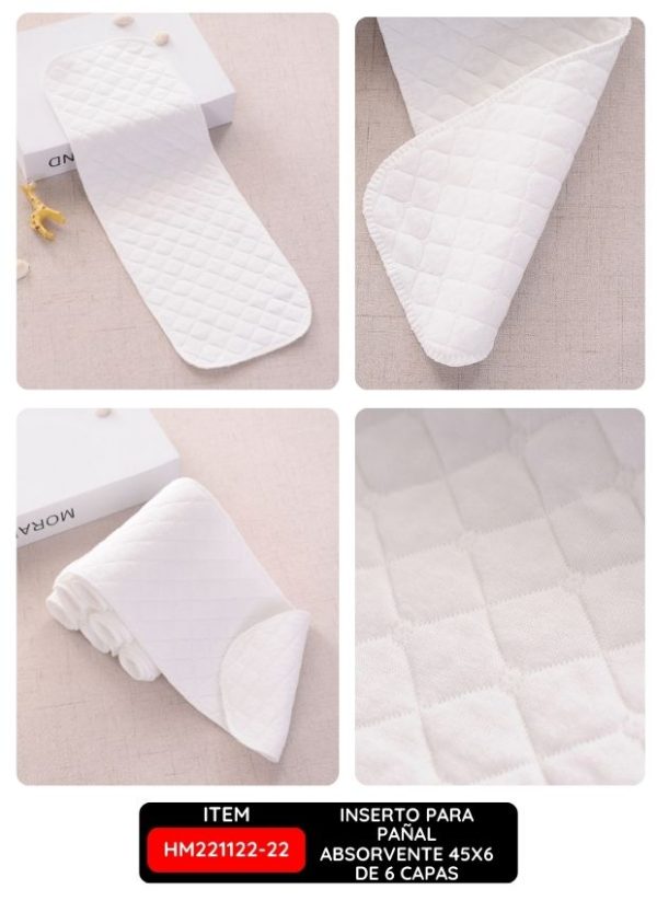 INSERTO PARA PAÑAL ABSORVENTE 45X6 DE 6 CAPAS