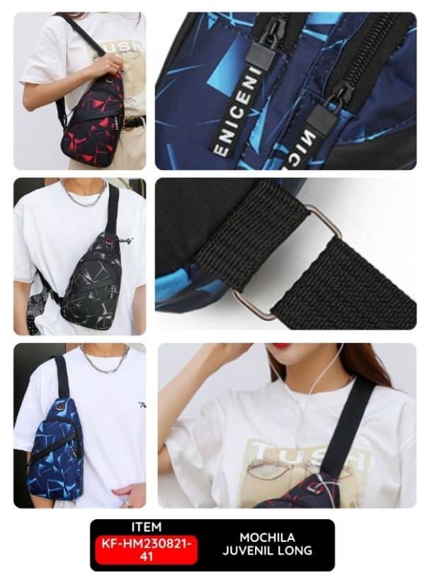 Morral Juvenil Long, Colores Variados, Ideal para Escuela y Ocio