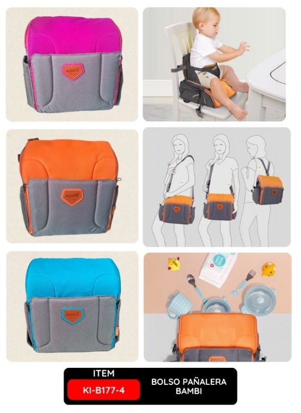 Bolso Pañalera Bambi, Funcional y Espacioso para Mamá y Bebé