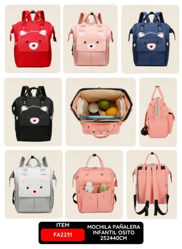 Mochila Pañalera Infantil Osito