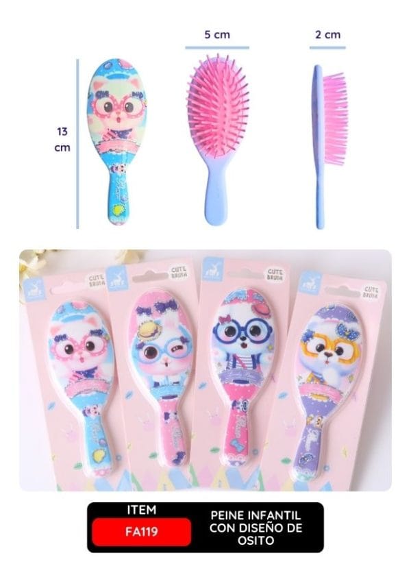 Peine Infantil con Diseño de Osito