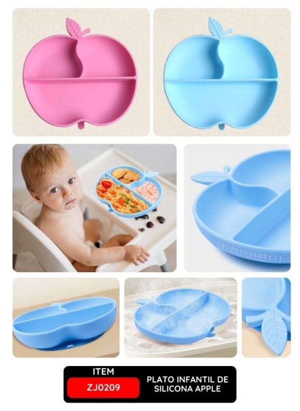 Plato Infantil de Silicona Apple
