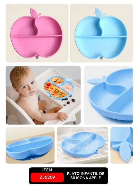 Plato Infantil de Silicona Apple