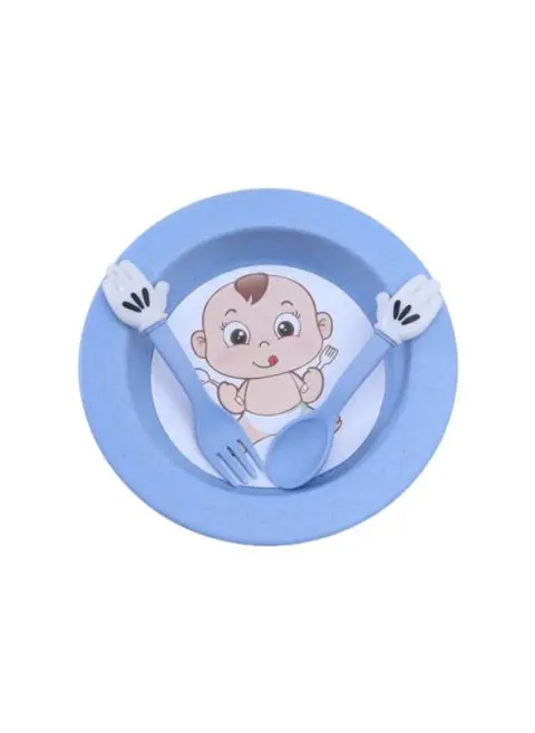 Plato de Bambú Infantil Baby + Cubiertos Manito - Imagen 3
