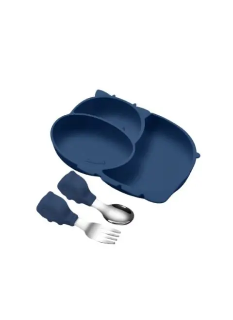 Plato Infantil Vaquita con Cuchara y Tenedor - Imagen 2