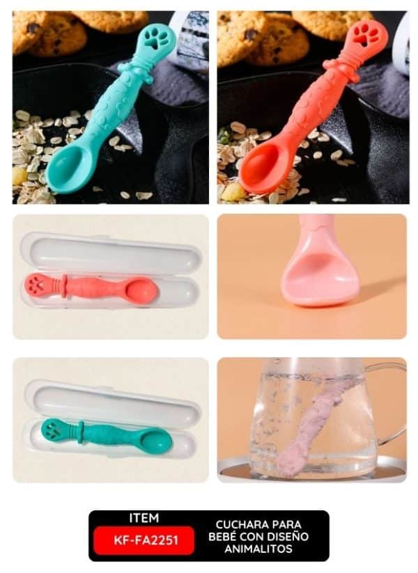 Cuchara para Bebé con Diseño Animalitos, Incluye Estuche