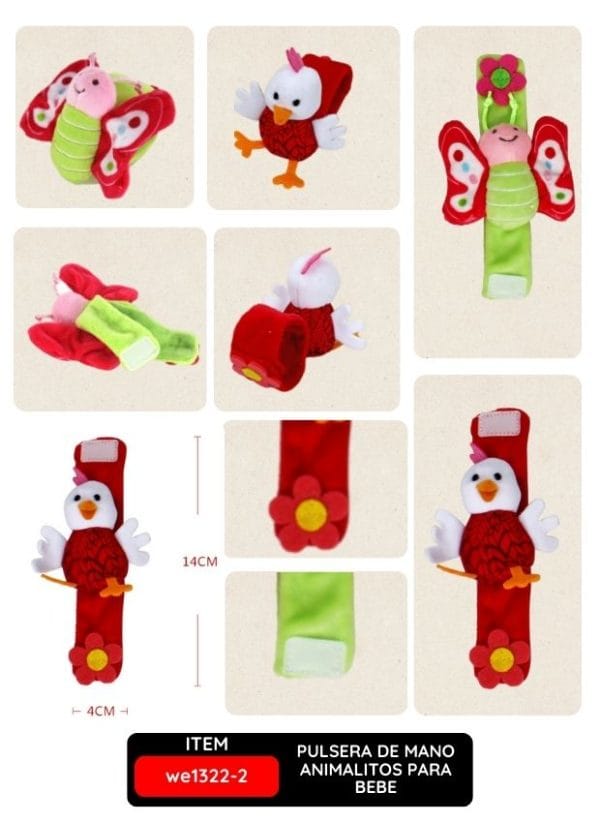 PULSERA DE MANO ANIMALITOS PARA BEBE