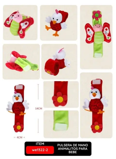 PULSERA DE MANO ANIMALITOS PARA BEBE