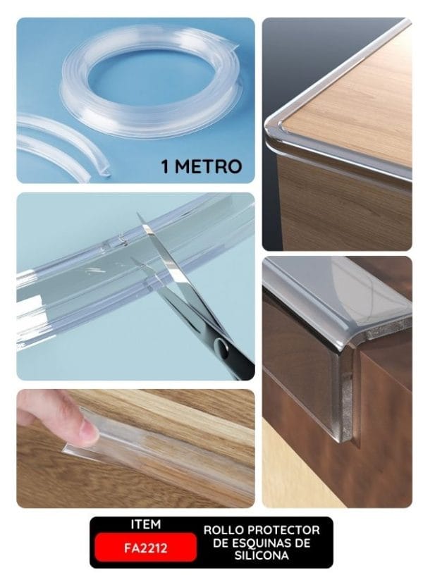 Rollo Protector de Esquinas de Silicona, 1 M, Seguridad para Bebés y Niños