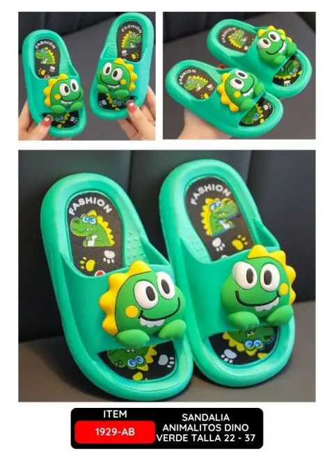 SANDALIA ANIMALITOS DINO VERDE Talla 22 - 37