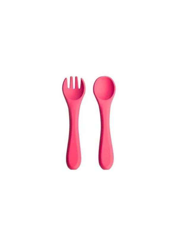 Set de Cuchara y Tenedor de Silicona para Bebé en bolsita - Imagen 4