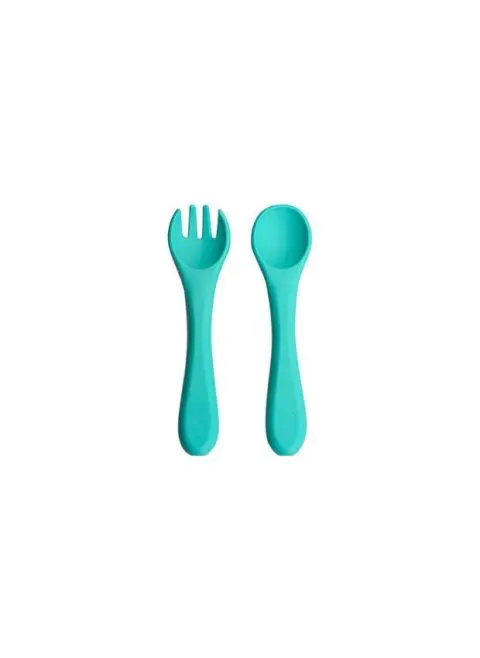 Set de Cuchara y Tenedor de Silicona para Bebé en bolsita - Imagen 5