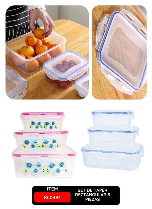 Set de Taper Infantil Rectangular 3 Piezas