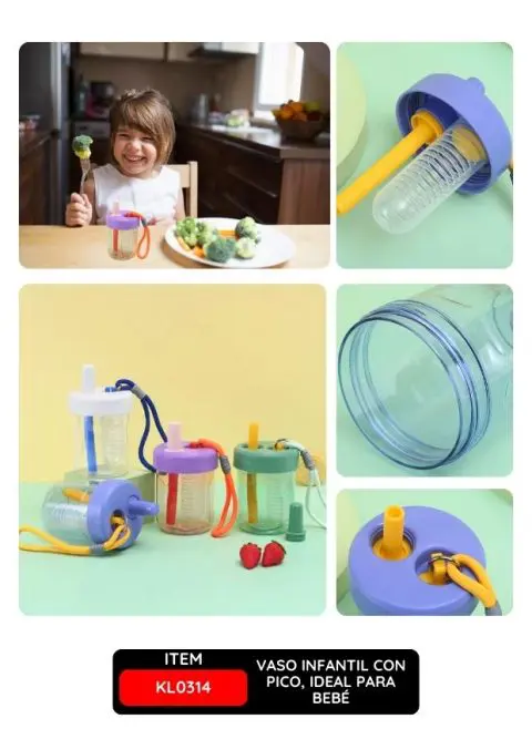 Vaso Infantil con Pico, Ideal para Bebé