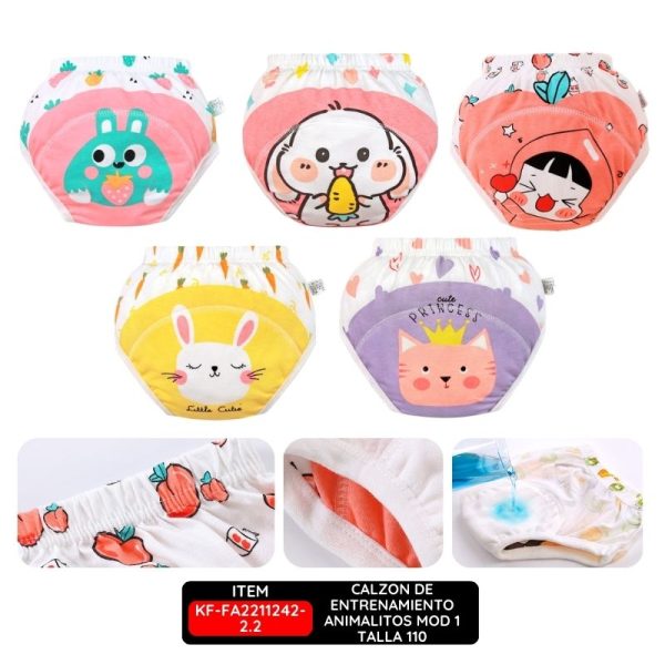 Calzon de entrenamiento animalitos mod 1 talla 110