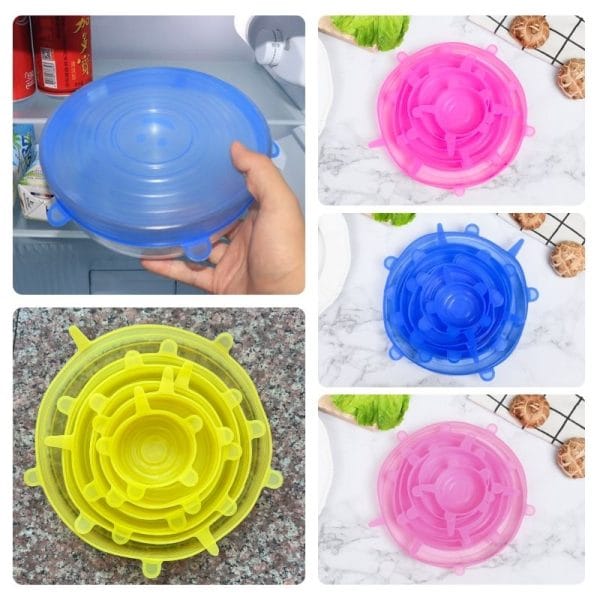 Tapas de Silicona para Recipientes, Set de 6 Piezas