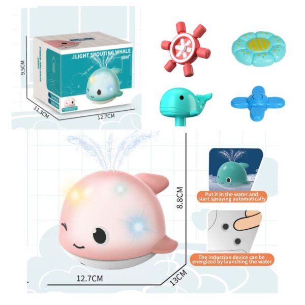 JUGUETE BALLENITA MULTIFUNCIÓN CON LUCES LANZA AGUA