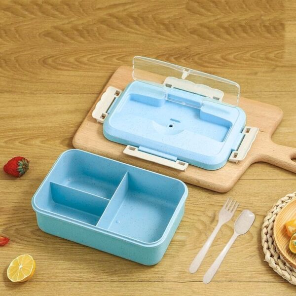 TAPER INFANTIL DE BAMBU 3 DIVISIONES CON CUBIERTOS DE BAMBU