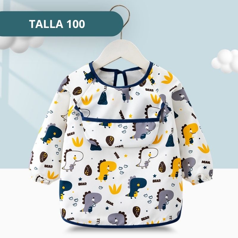 BABERO INFANTIL IMPERMEABLE CON MANGAS TALLA 100 - Imagen 2