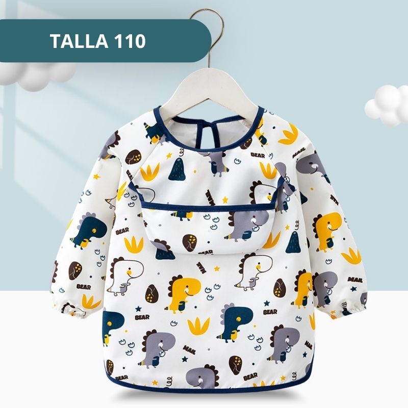 BABERO INFANTIL IMPERMEABLE CON MANGAS TALLA 110 - Imagen 2
