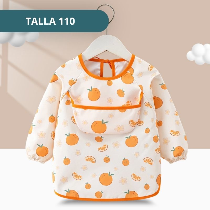 BABERO INFANTIL IMPERMEABLE CON MANGAS TALLA 110 - Imagen 3