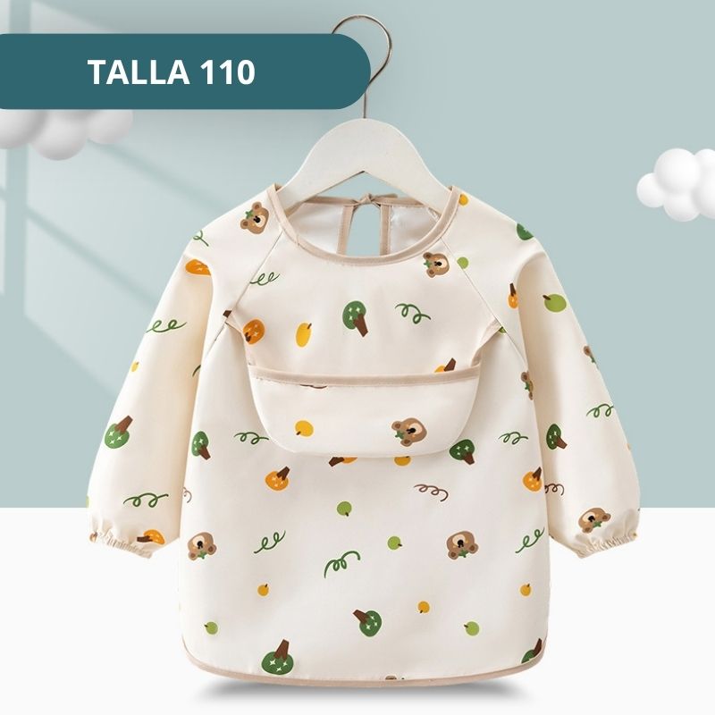 BABERO INFANTIL IMPERMEABLE CON MANGAS TALLA 110 - Imagen 4