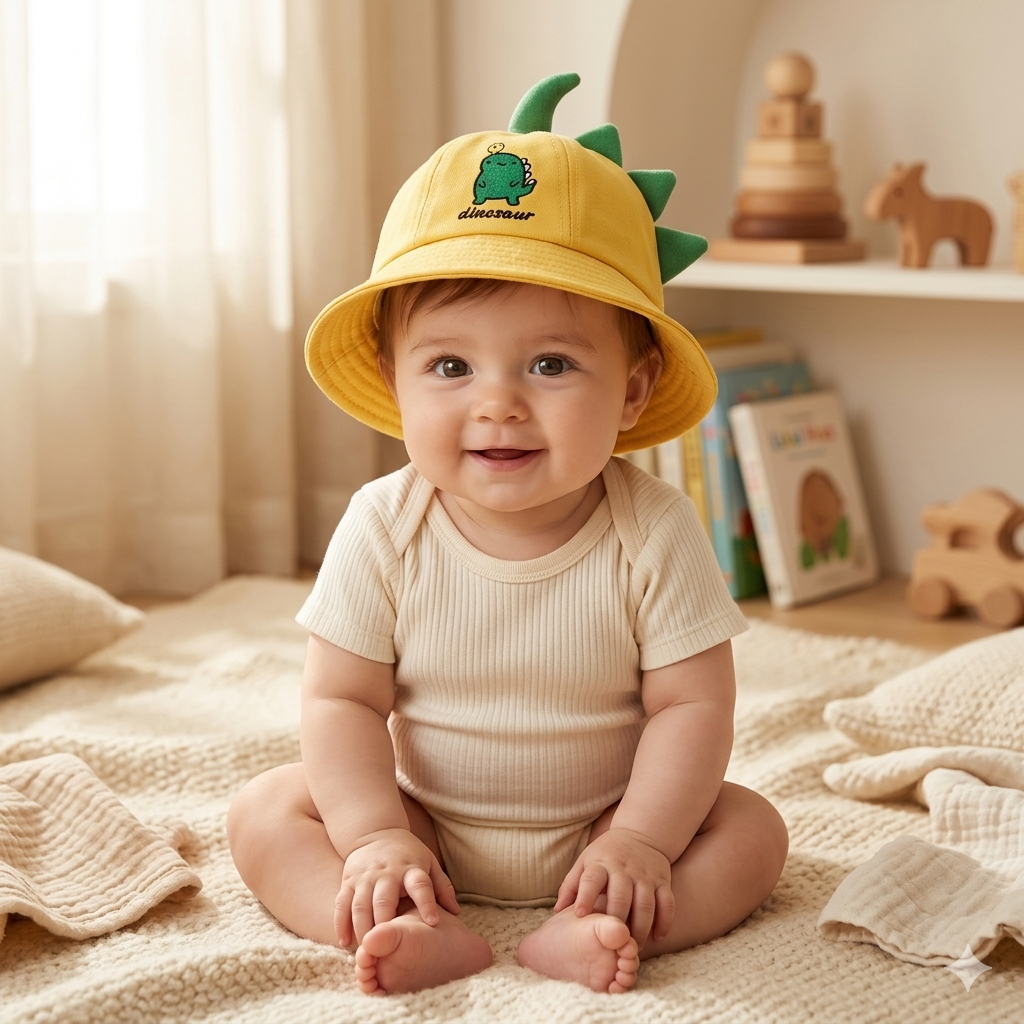 Gorro Infantil con Diseño de Dinosaurio