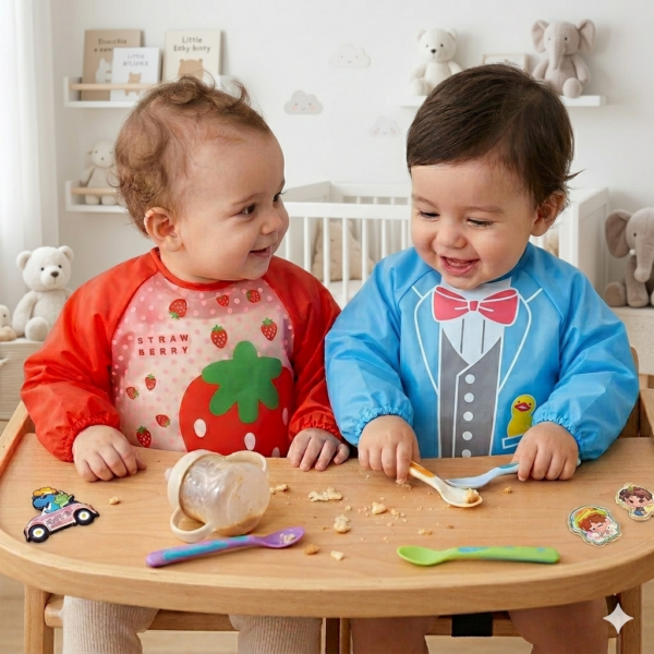 MANDIL PARA BEBE CON MANGAS