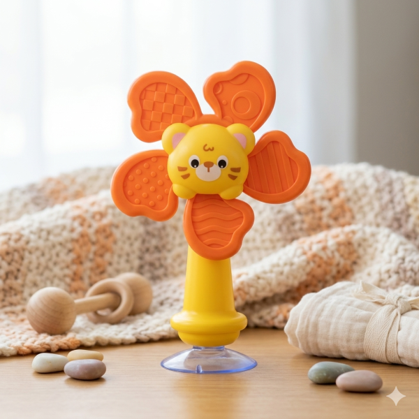 FLOR GIRATORIA CON CARITA Y SOPORTE